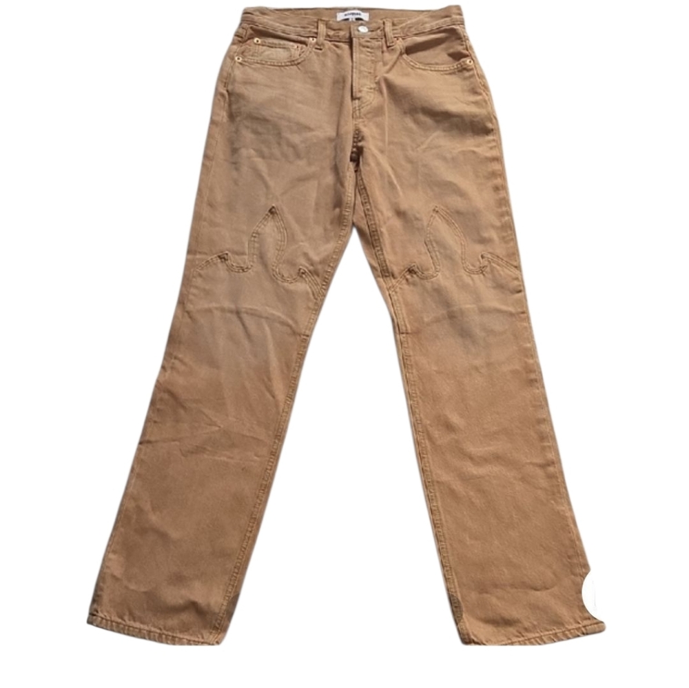 Re/Done Easy Straight‎ Tan Straight-Leg Jeans